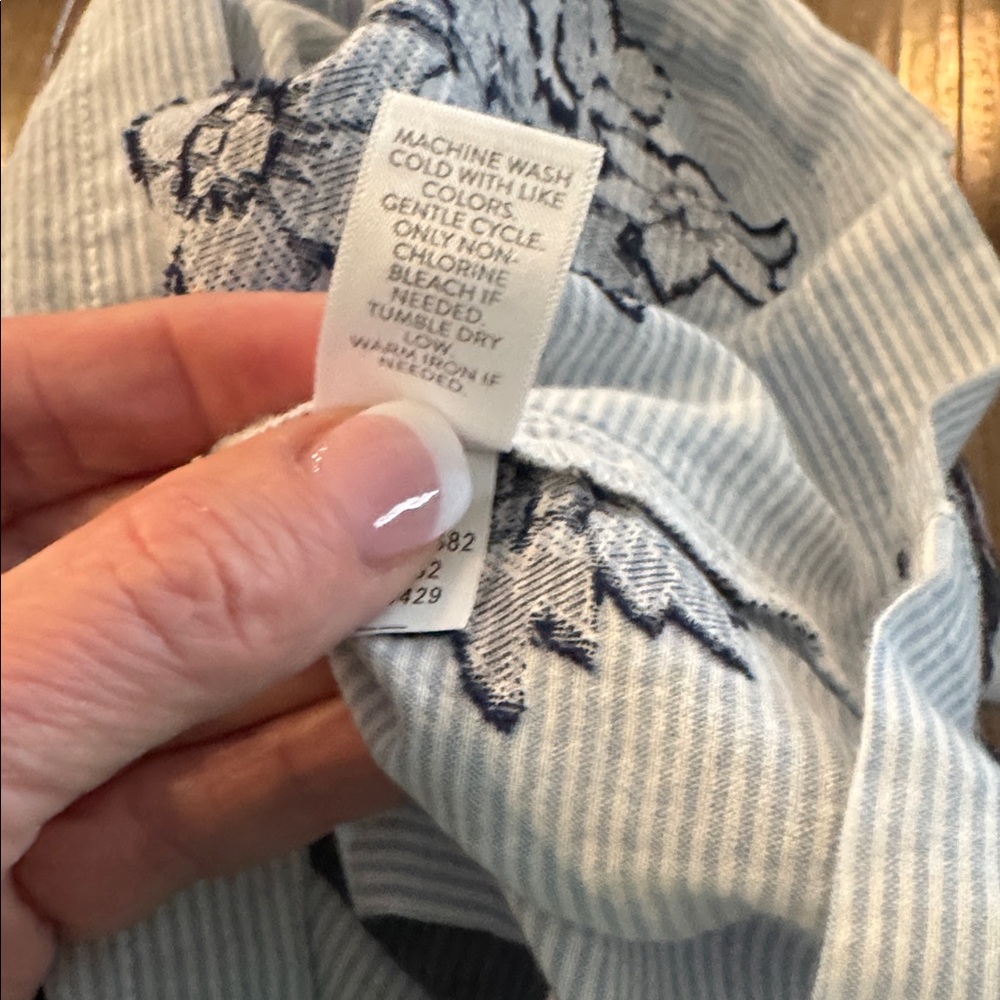 J. Jill White Off-Shoulder Top with Navy Floral Embroidery - Picture 5 of 5